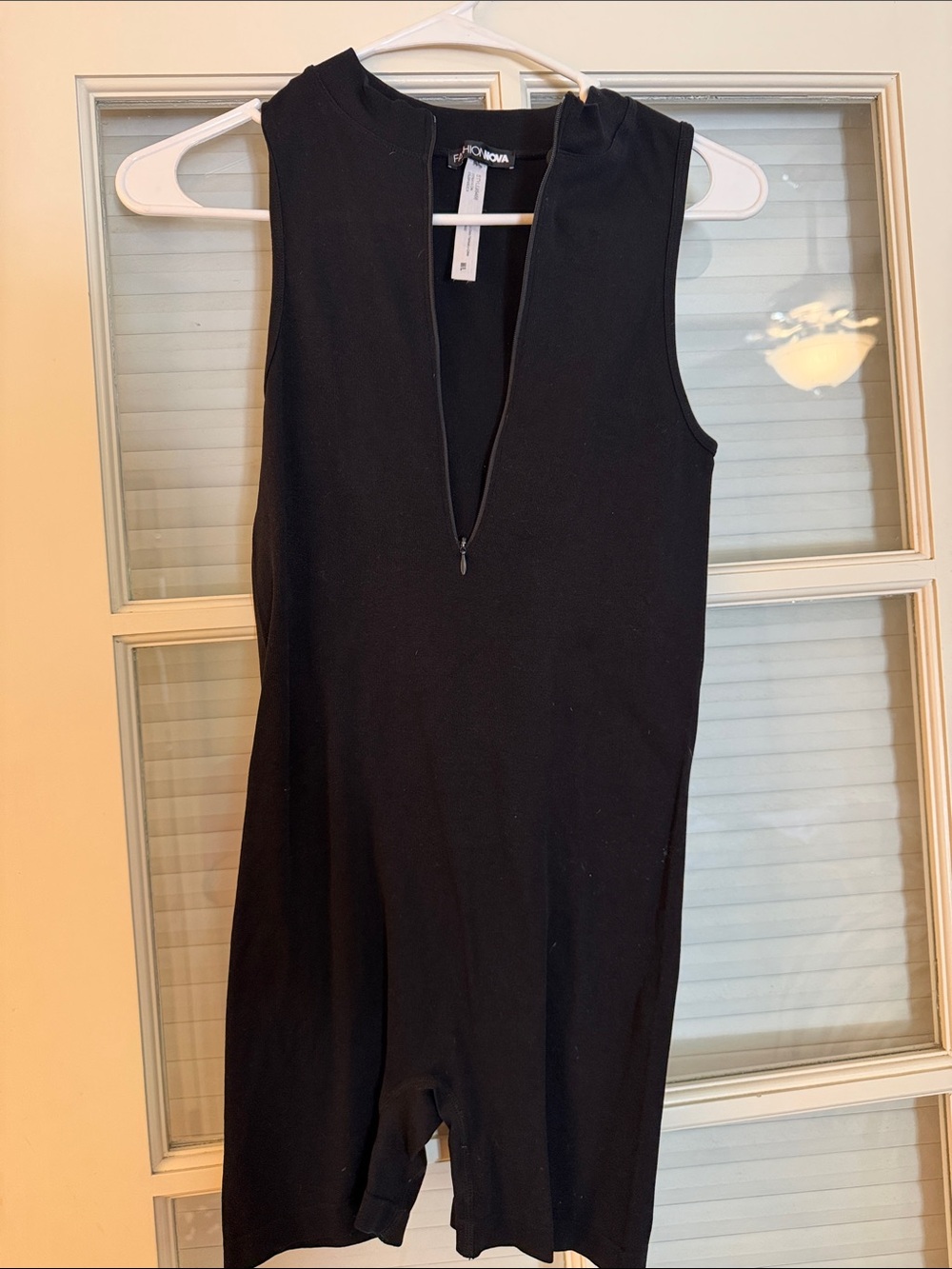 Fashion Nova Black Sleeveless V-Neck Romper